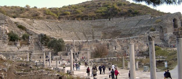 When one wonders aroundthe ruins of Ephesus it is hard to sometimes recall that during its bustling life it was a port town