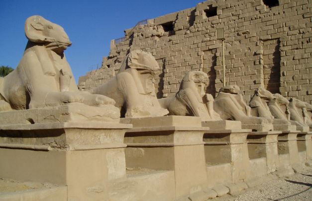 Statues by the entrance of the Temple Of Karnak