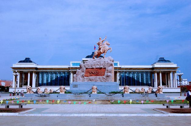 Sukhbaatar Square, the heart of Ulaan Baatar