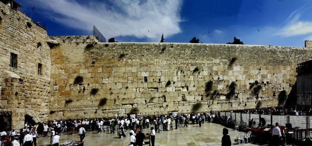 The Wailing Wall is a much visited site in Jerusalem